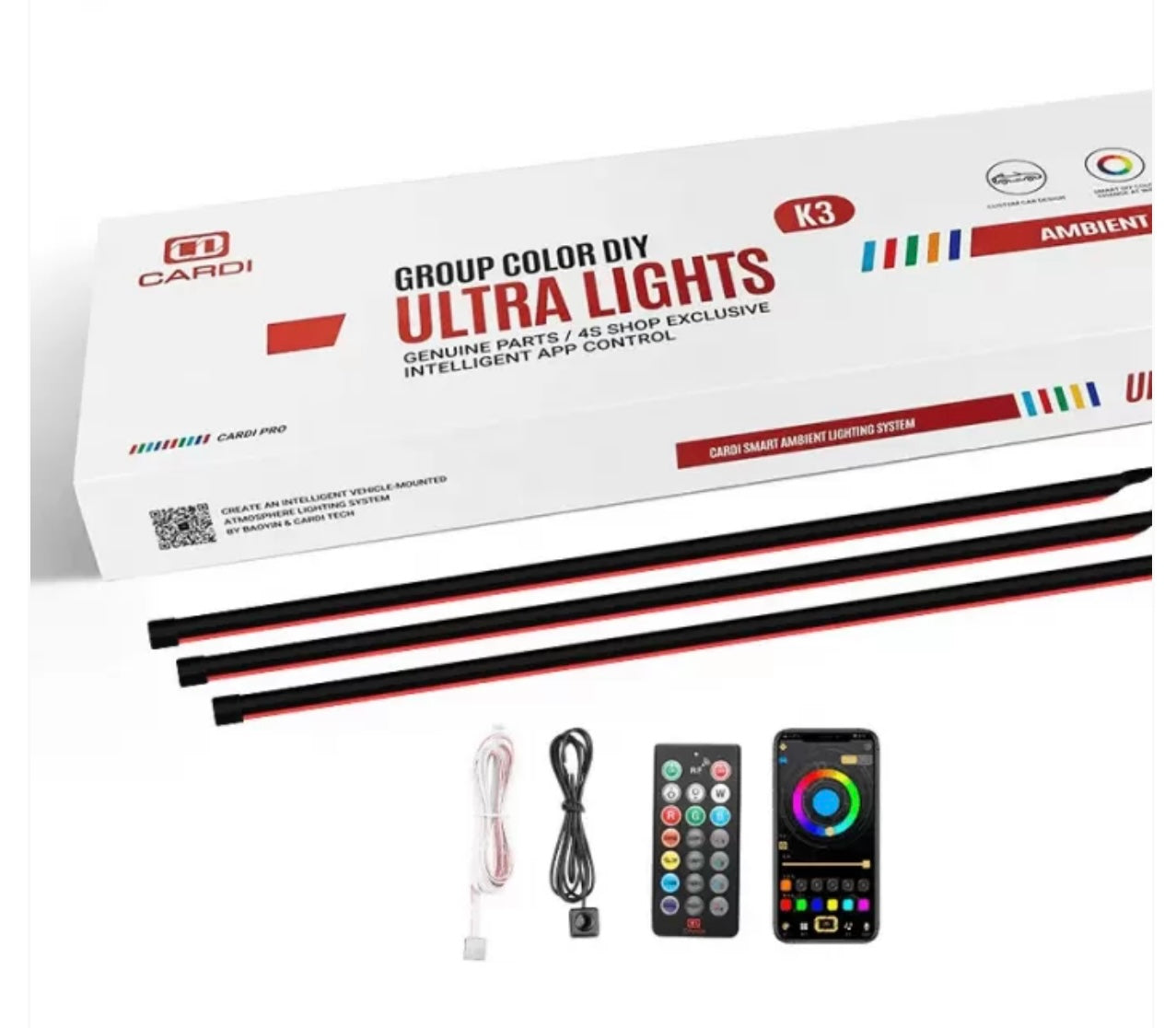 CARDI K3 Active Ultra Ambient RGB LED Interior Lights - 18 Pieces