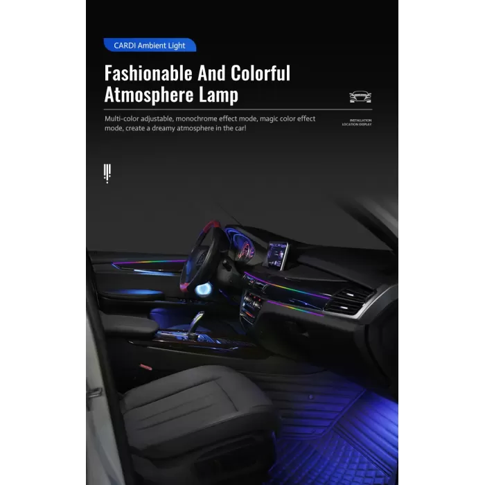 CARDI K4 Active Ultra Ambient RGB LED Interior Lights - 18 Pieces