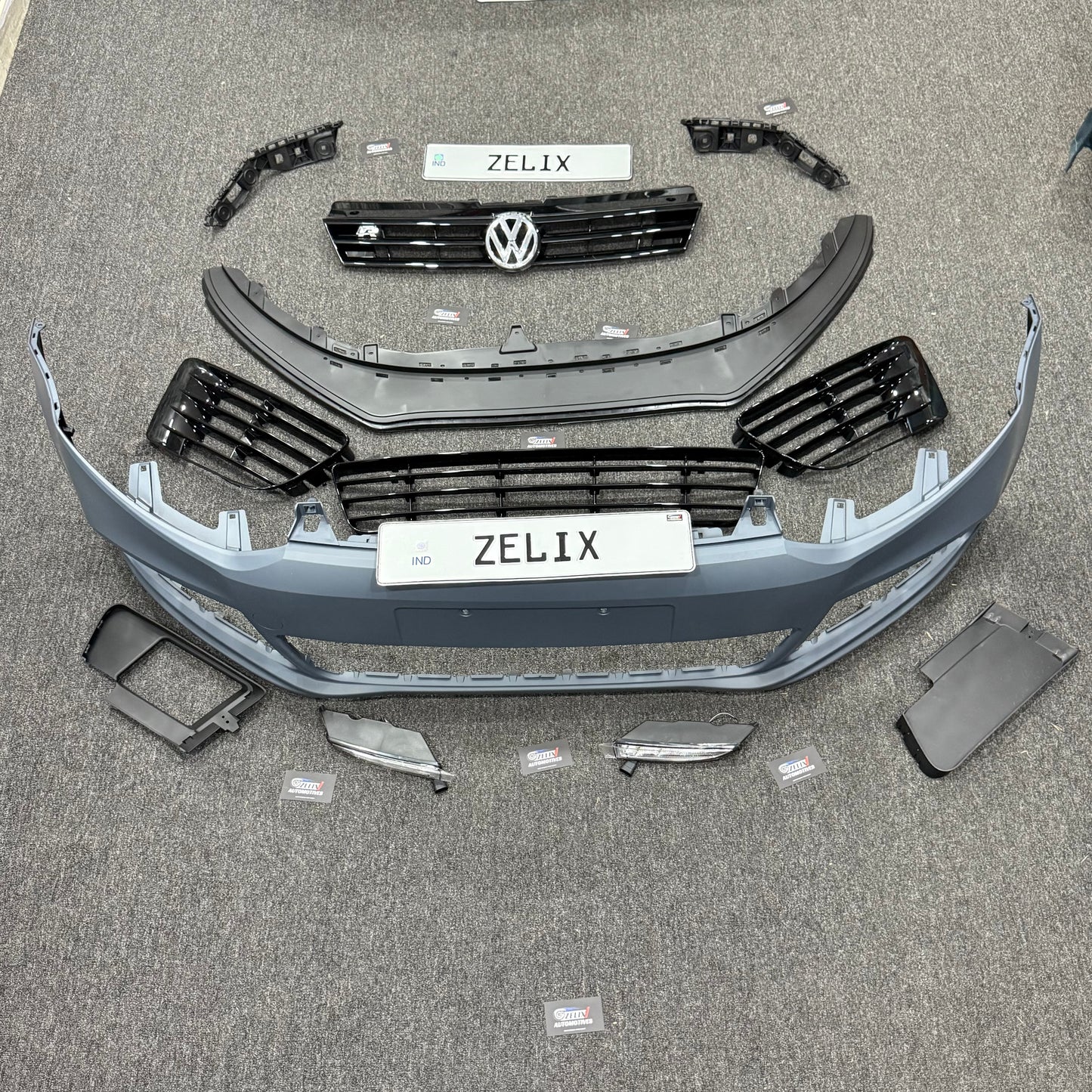 Volkswagen R-Line Front Bumper Kit with DRL Lights | Sporty Front Lip Upgrade
