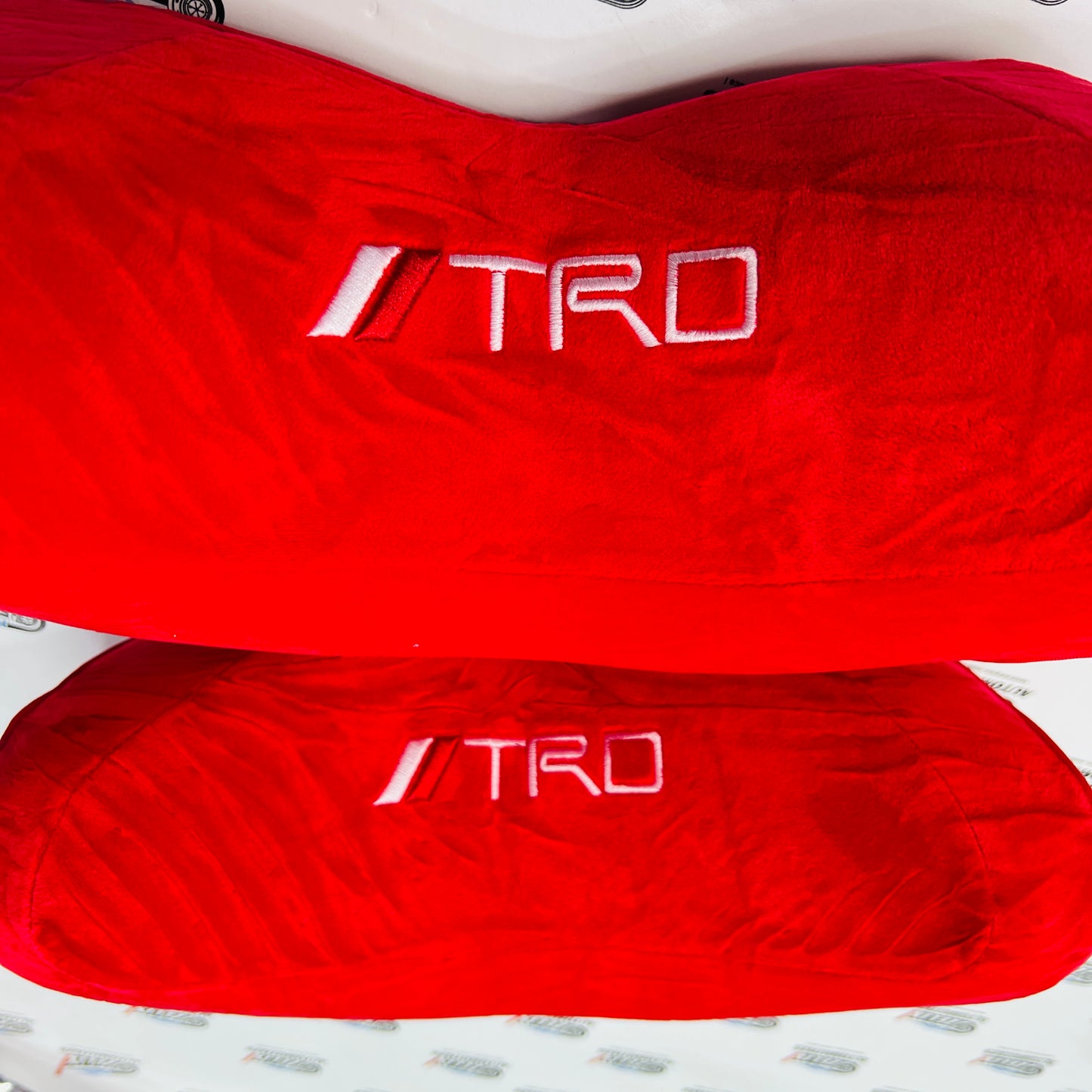 TRD Neck Rest | Universal Aftermarket Car Seat Pillow – Red (Pair).