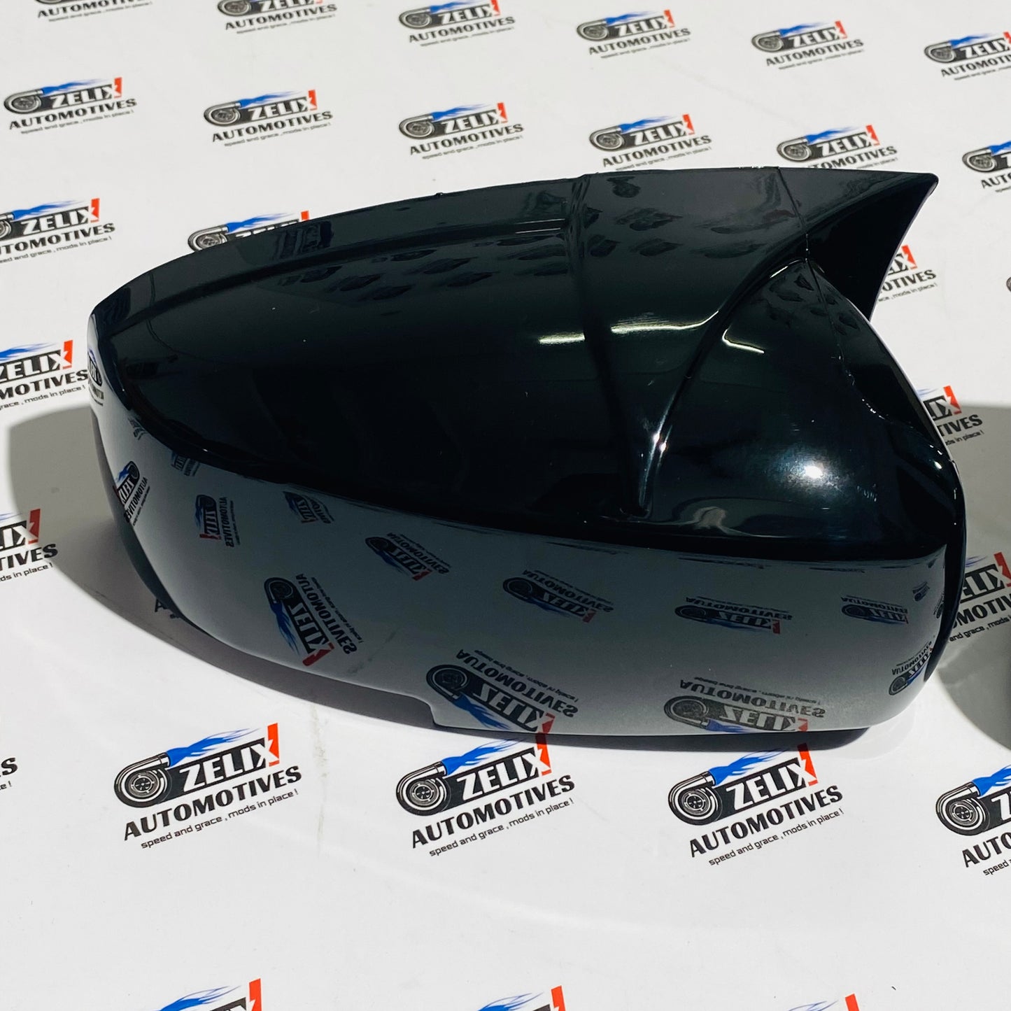 Suzuki Brezza Batman Style Mirror Covers | Glossy Black Finish Fits 2022+ Models