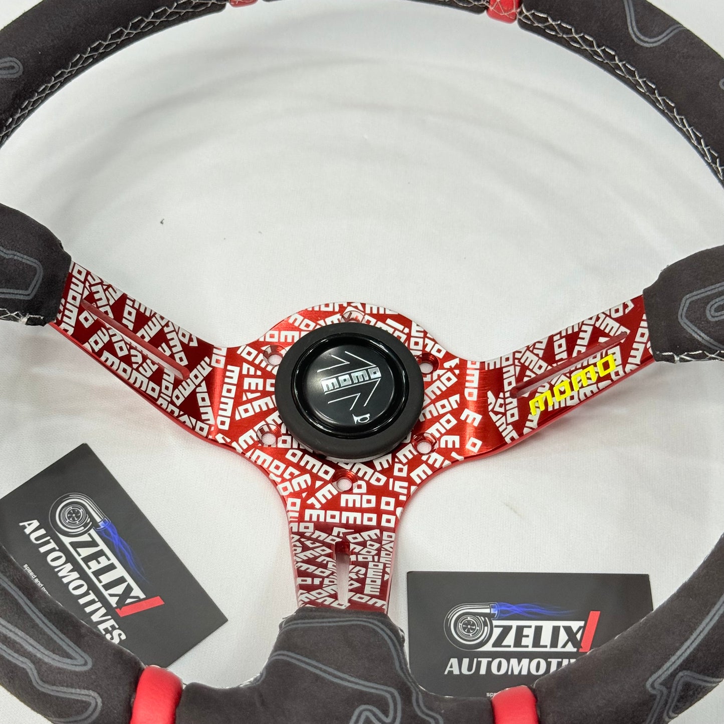 MOMO 14-Inch Alcantara Universal Steering Wheel.