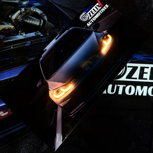 Volkswagen Golf GTI LED Car Poster | Lightning Frame | Landscape Wall Art