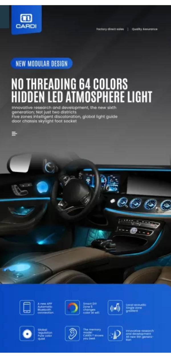 CARDI K3 Active Ultra Ambient RGB LED Interior Lights - 18 Pieces