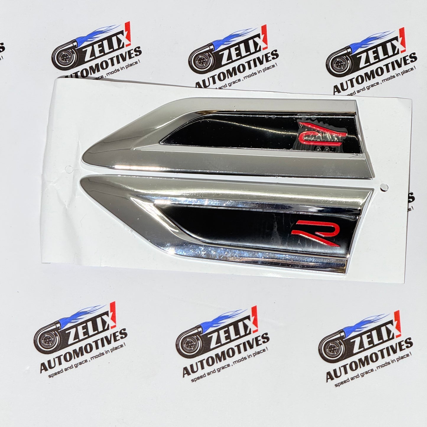 R-Logo Fender Emblems | Premium Finish with Crisp Detailing Sold as Set of 2