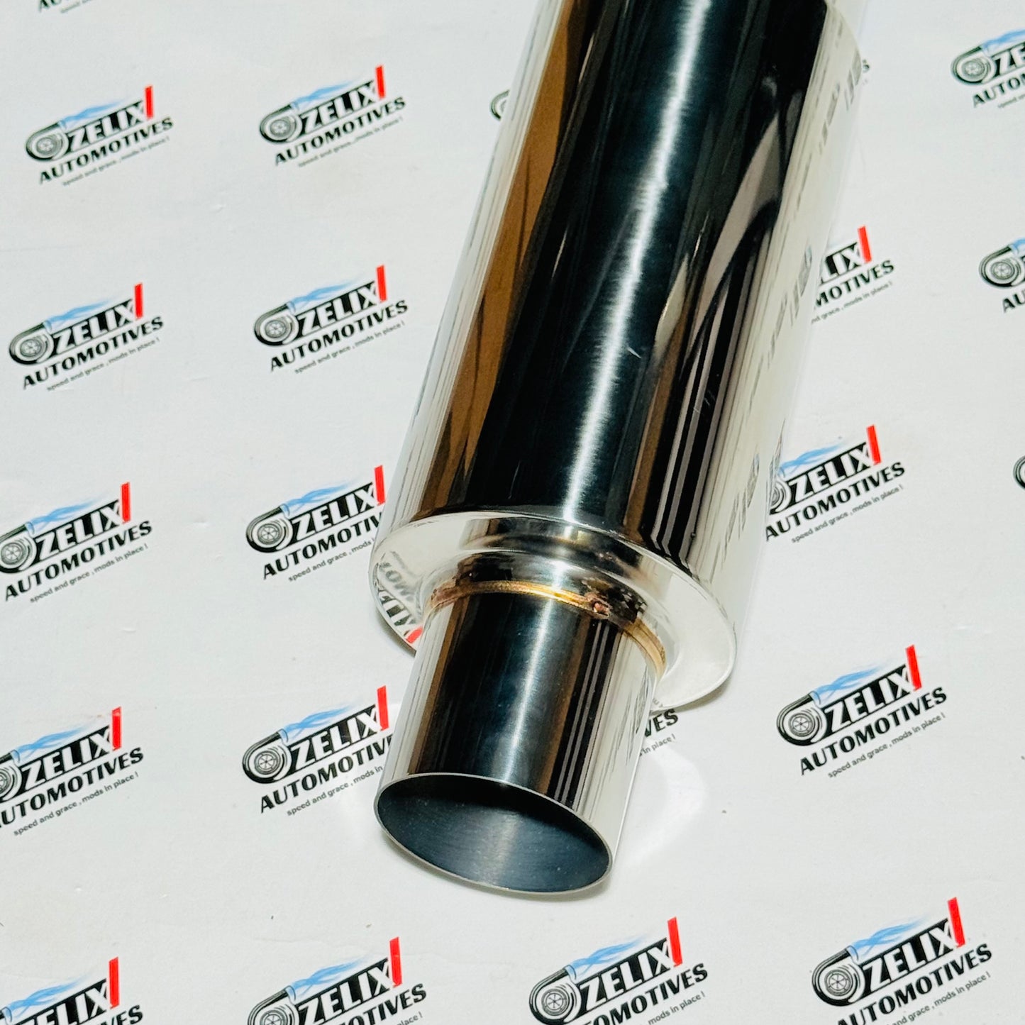 HKS Single Tip Exhaust Muffler | Premium Stainless Steel with Burnt Blue Finish