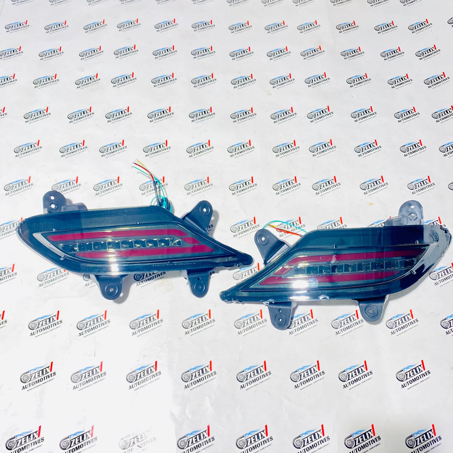 Hyundai Creta Matrix Style LED Reflector Lights | Rear Bumper Brake Lamps Fits 2020+ Models