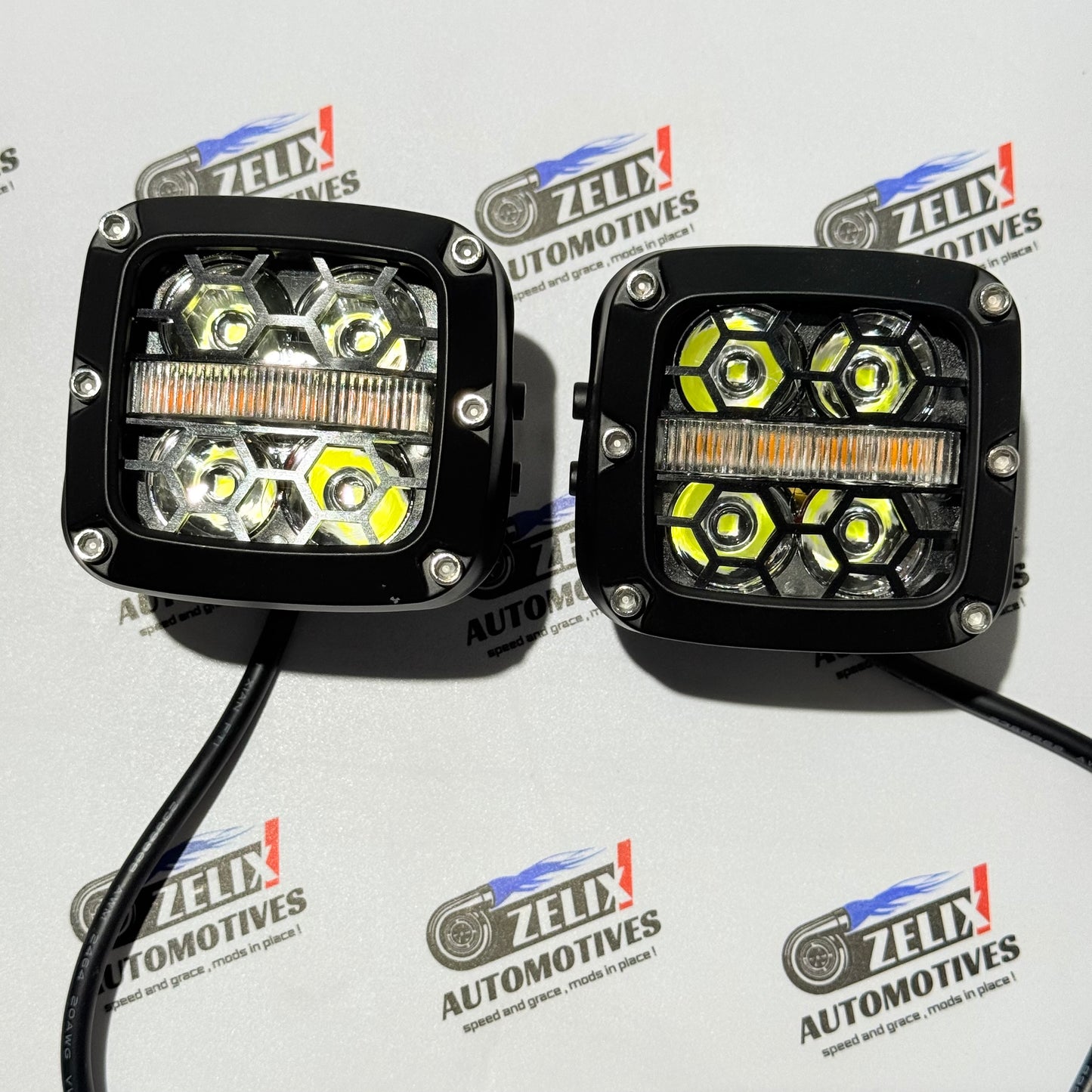 HJG Honeycomb Design 4-Lens Auxiliary Light | Premium Off-Rode Upgrade
