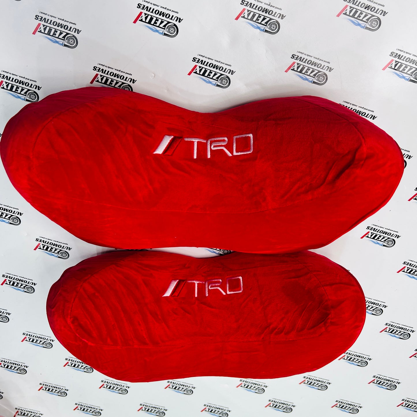 TRD Neck Rest | Universal Aftermarket Car Seat Pillow – Red (Pair).