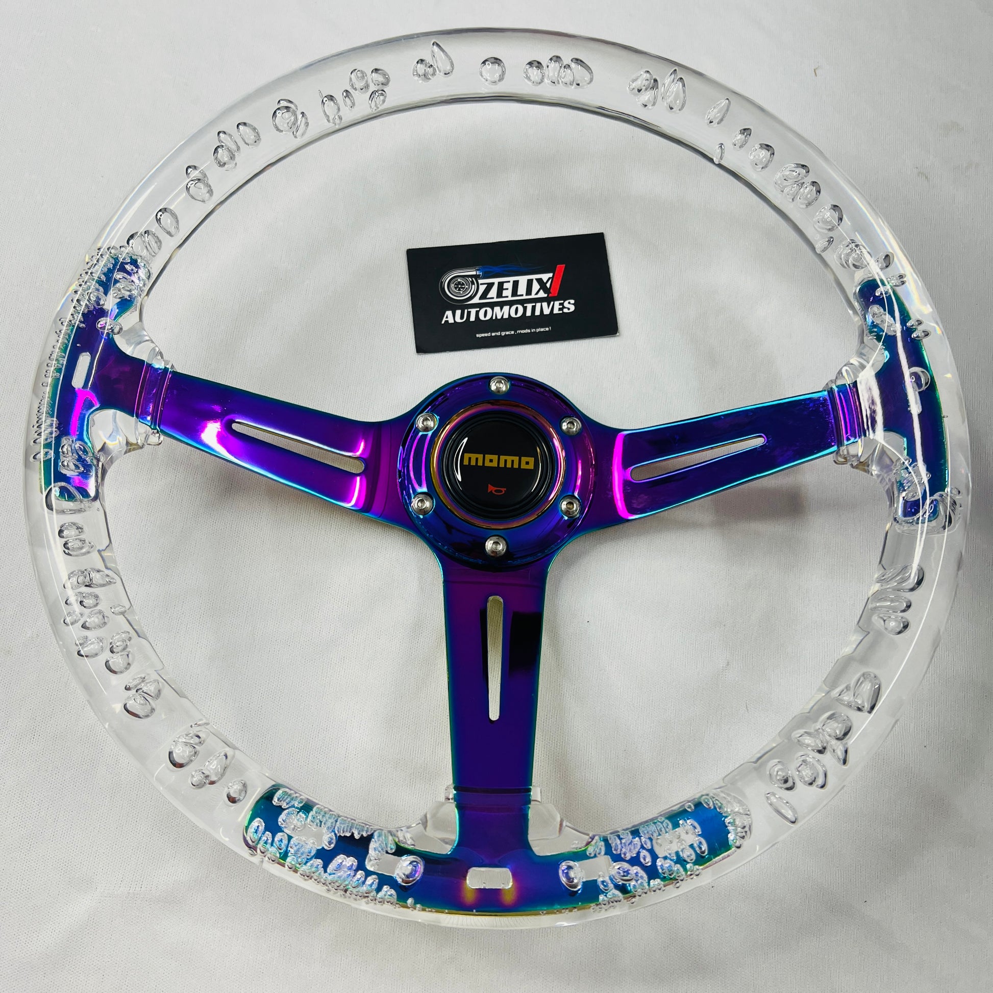 MOMO bubble grip steering wheel in Clear Color