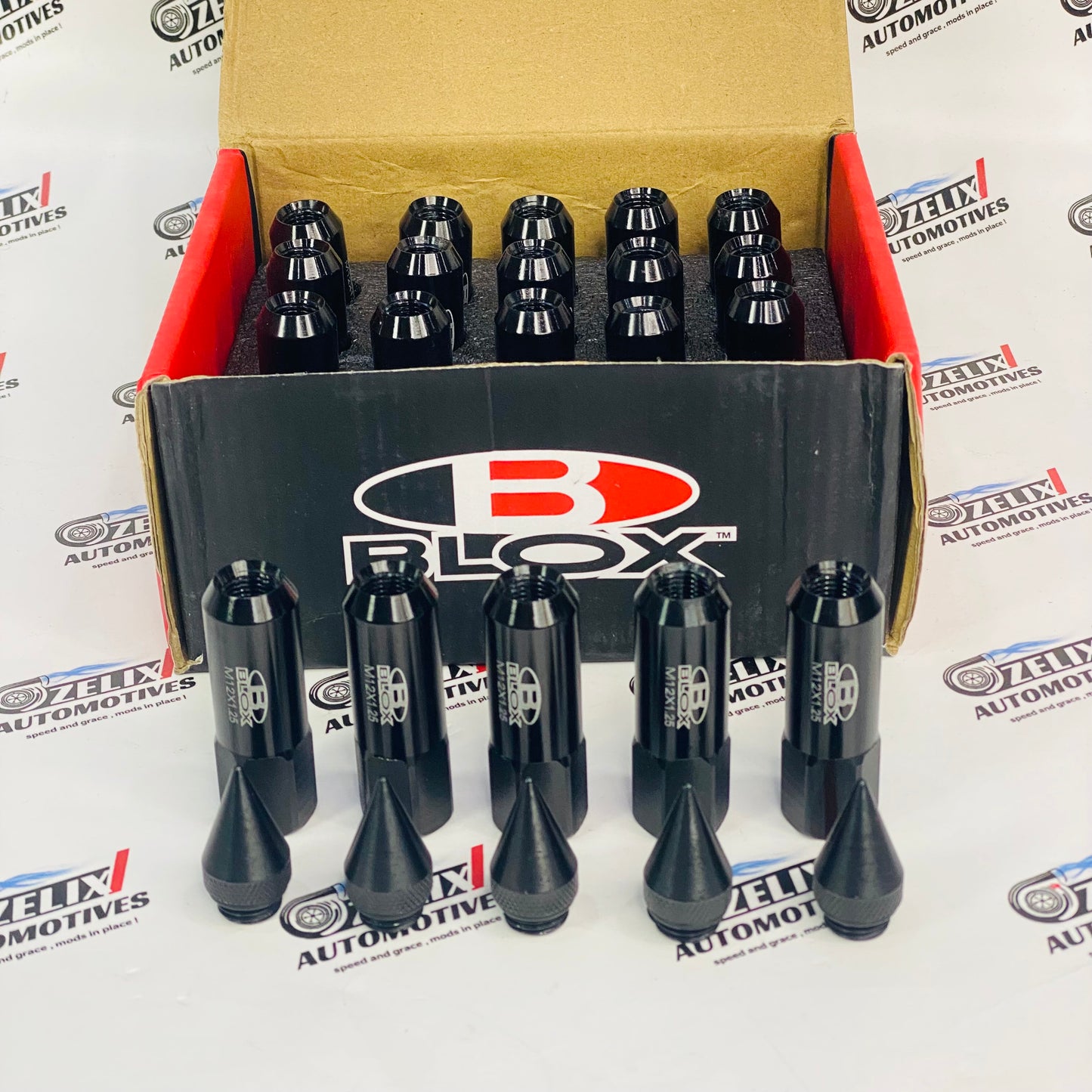 BLack Blox Extended Aluminum Racing Wheel Lug Nuts Universal fit .