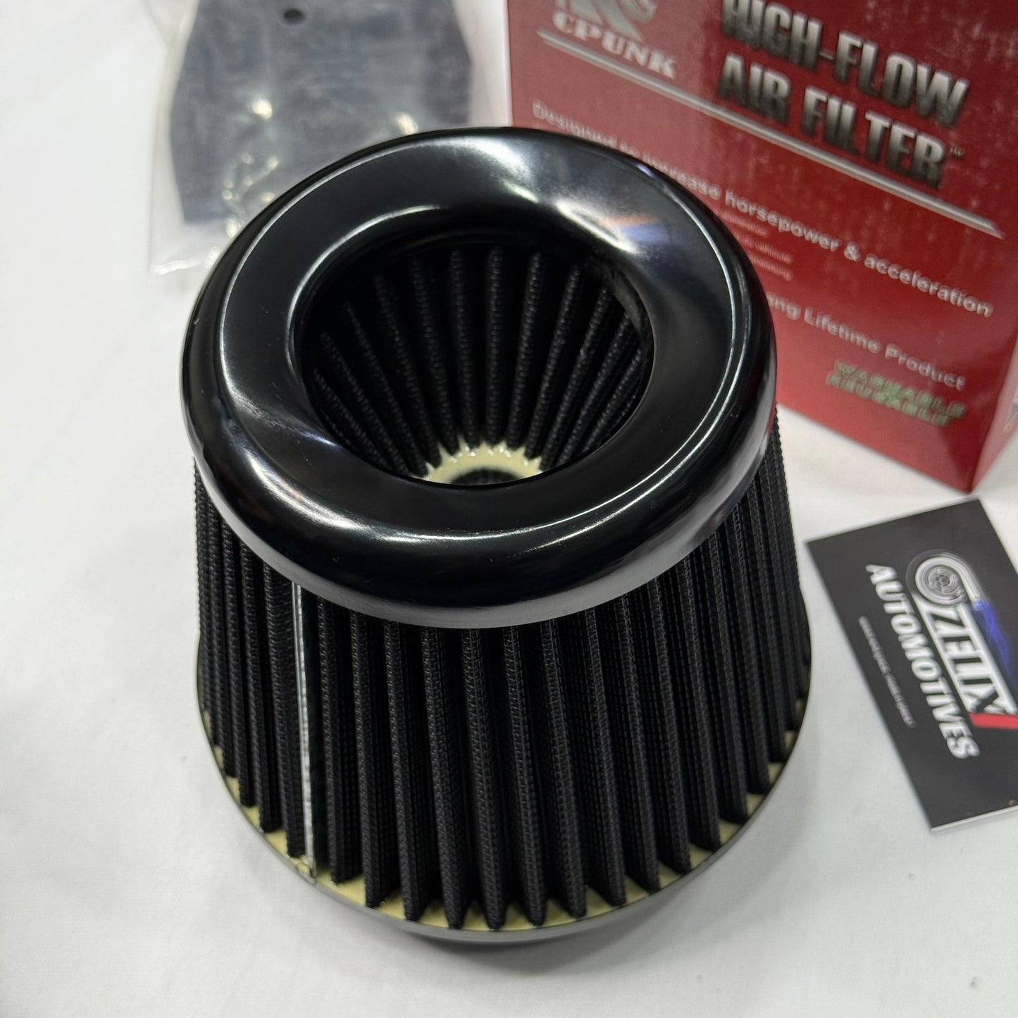 Universal High-Flow Air Intake Cone Filter | Dual Layer 3-Inch Inlet | Colour Options (Black/Burnt)