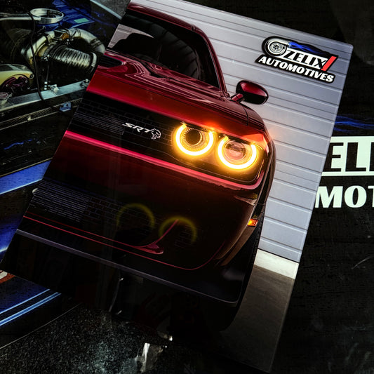 Dodge LED Car Poster | Lightning Frame | Portrait Wall Art