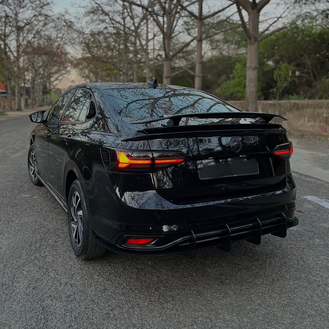 Virtus And Slavia 4-Fin Rear Bumper Diffuser | Aftermarket ABS