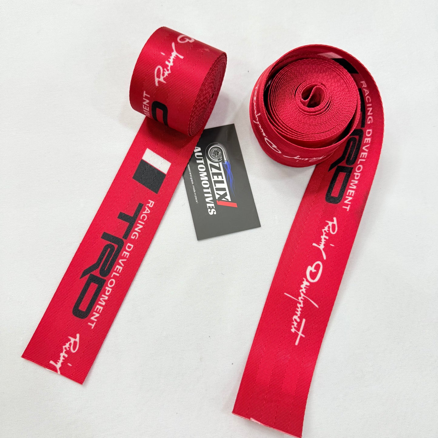 Red TRD seat belt webbing strap with Premium Design