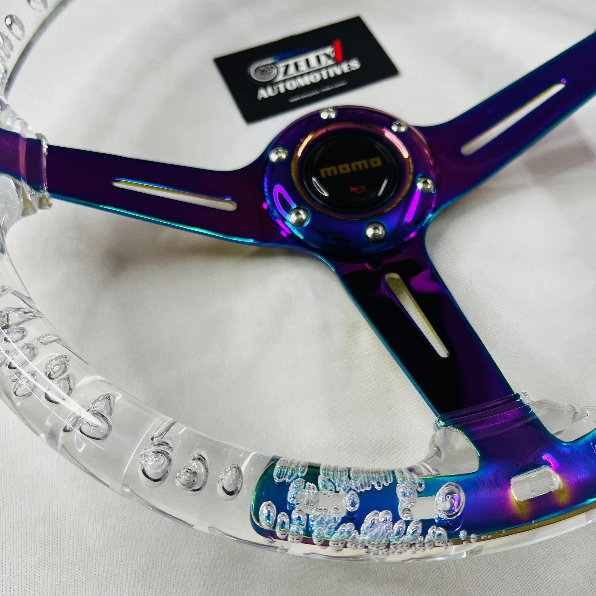 MOMO bubble grip steering wheel in Clear Color