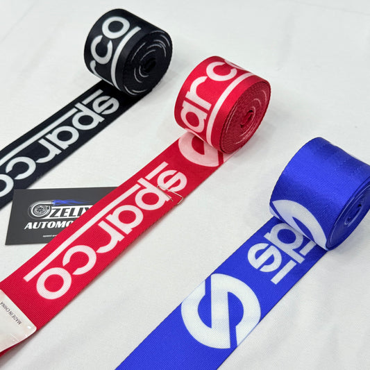 Sparco seat belt webbing roll in polyester strap