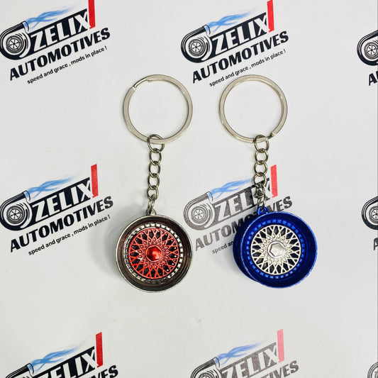 Alloy Wheel Rim Keychain | Premium Metal Keyring (Multi-Color)