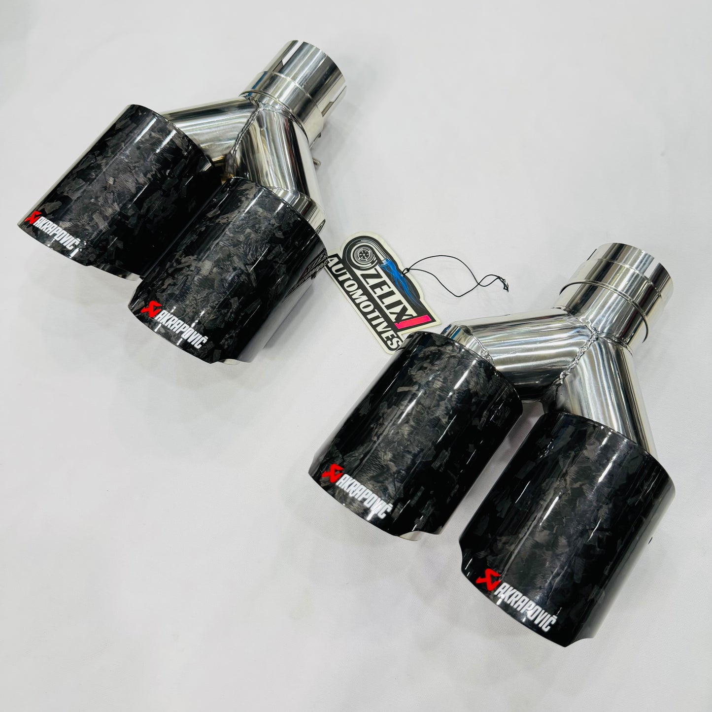 Akrapovic Dual Tip | Akra Forged Carbon Dual Exhaust Tip