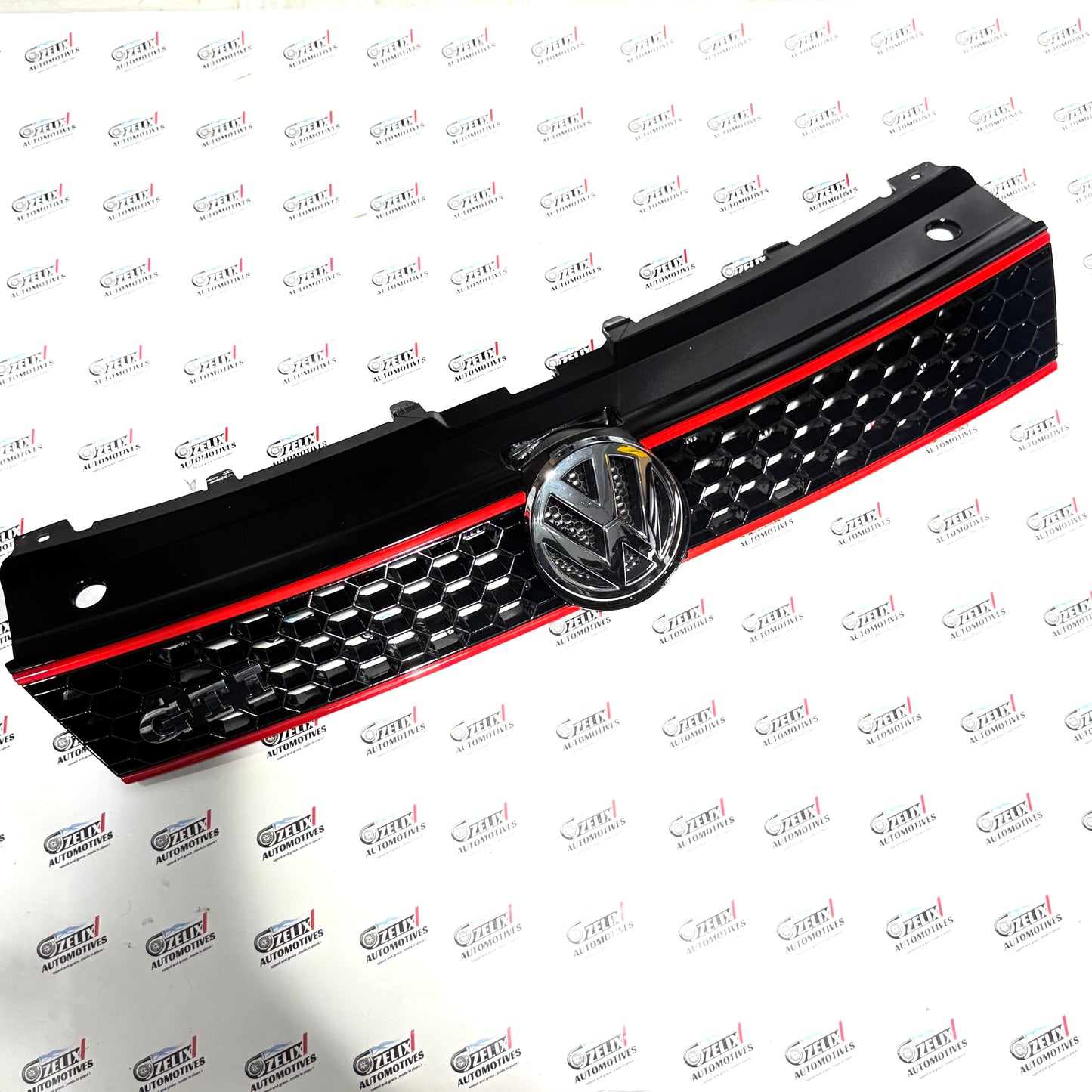 Volkswagen Polo GTI Front Grille | Gloss Black Finish with Dual Red Accent Lines