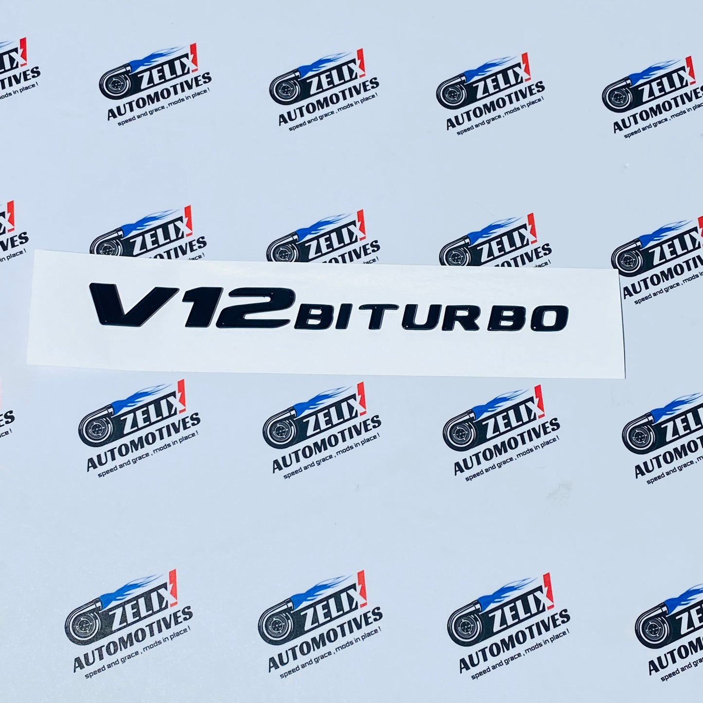 V12 Bi Turbo Rear Emblem | Aftermarket OEM-style Replacement Badging