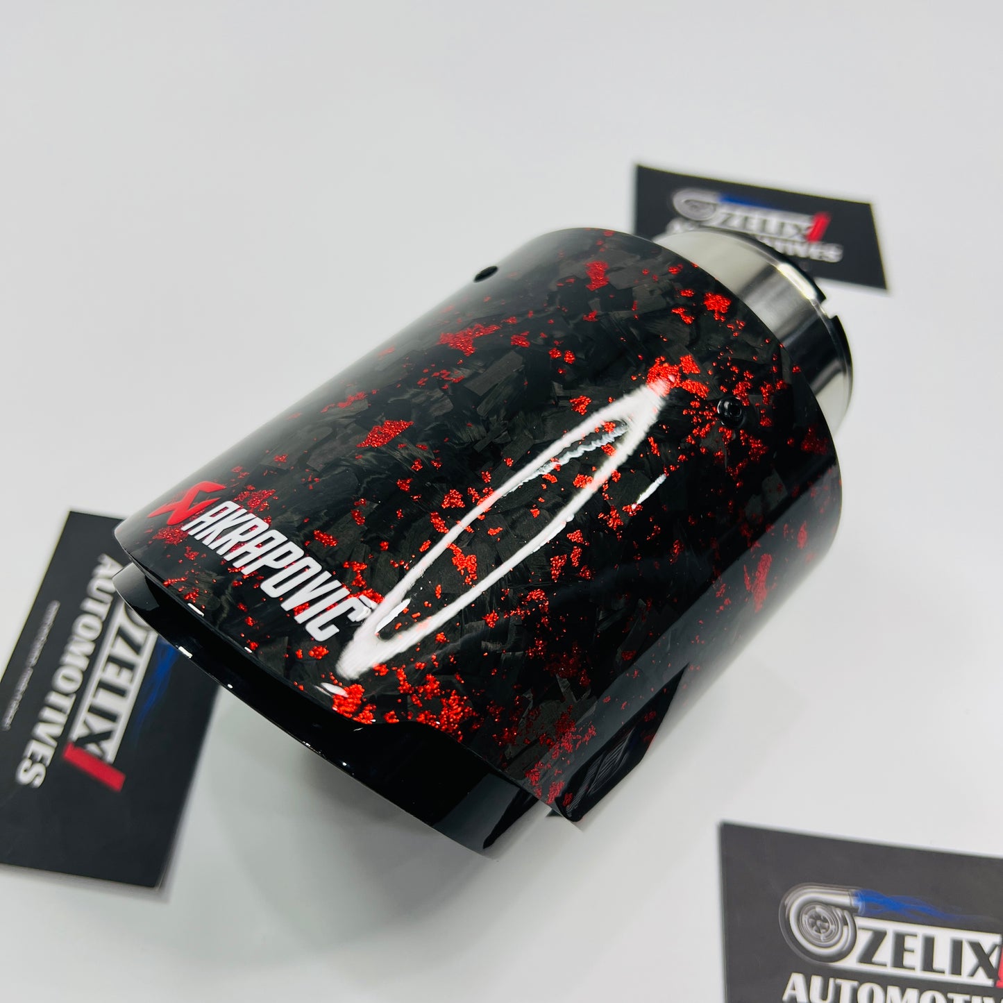 Akra Single Tip Forged Carbon Red