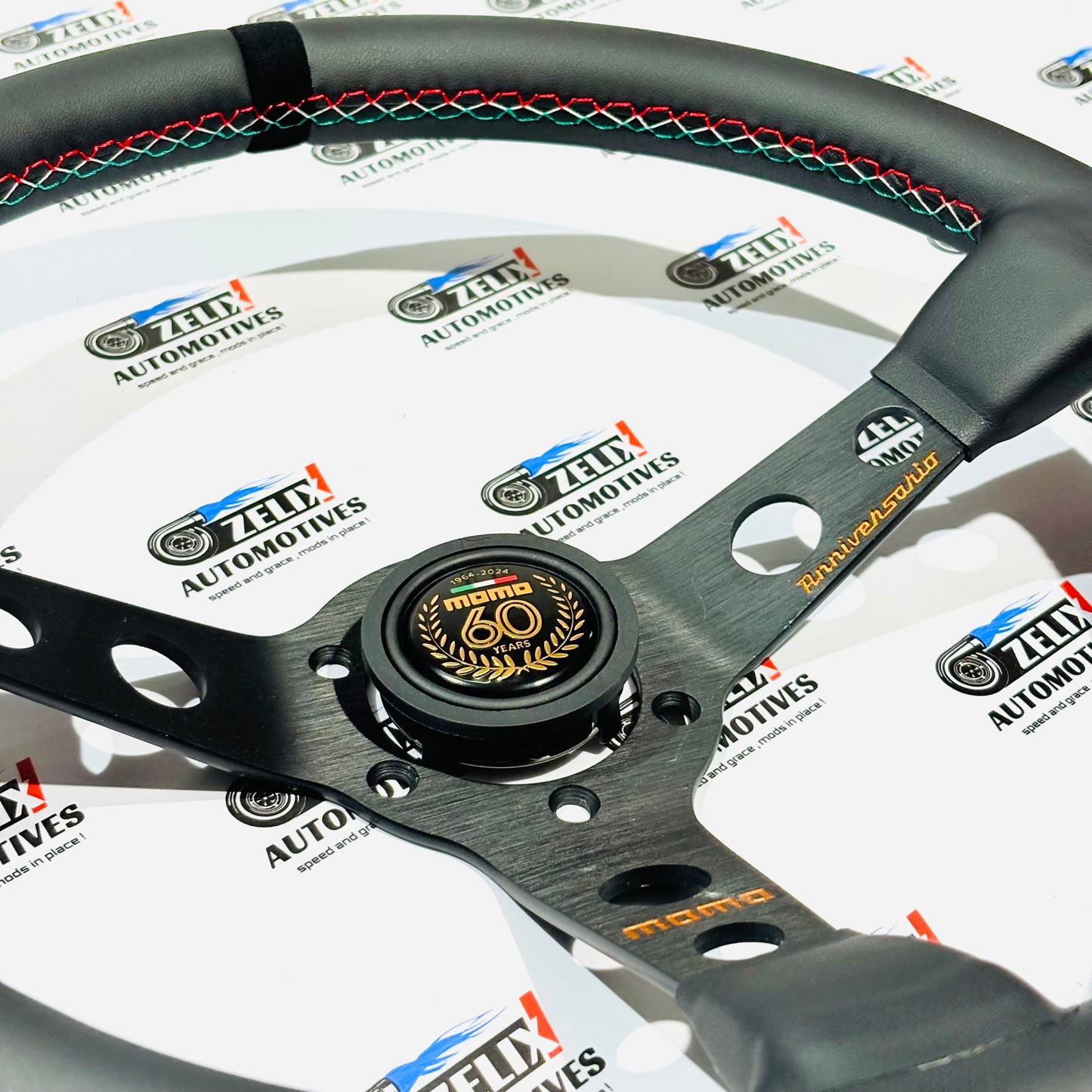 MOMO 60th Anniversary Edition Steering Wheel | Premium Black Leather Finish