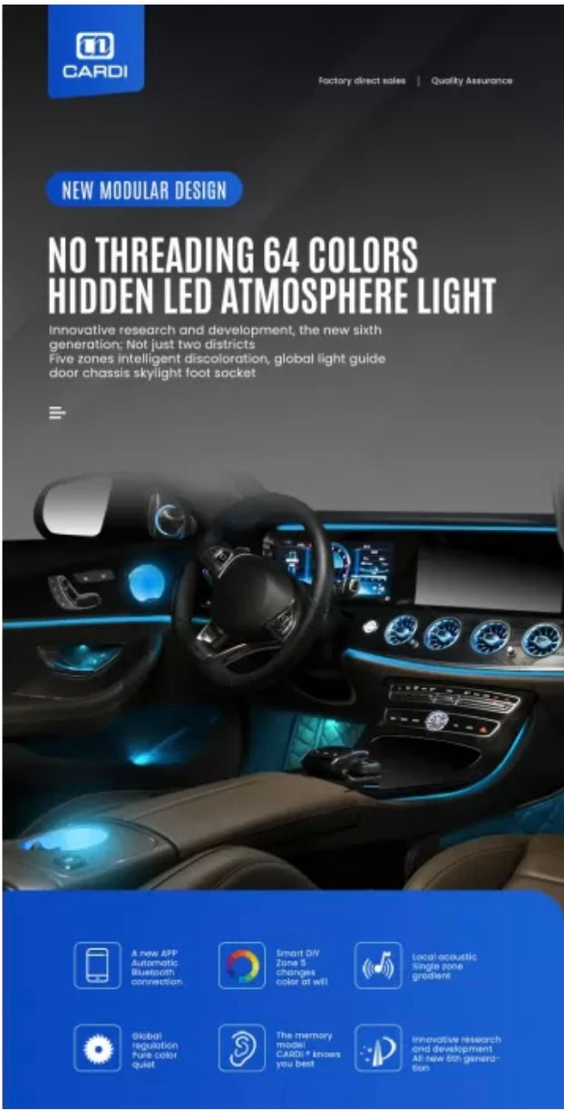 CARDI K3 Active Ultra Ambient RGB LED Interior Lights - 10 Pieces