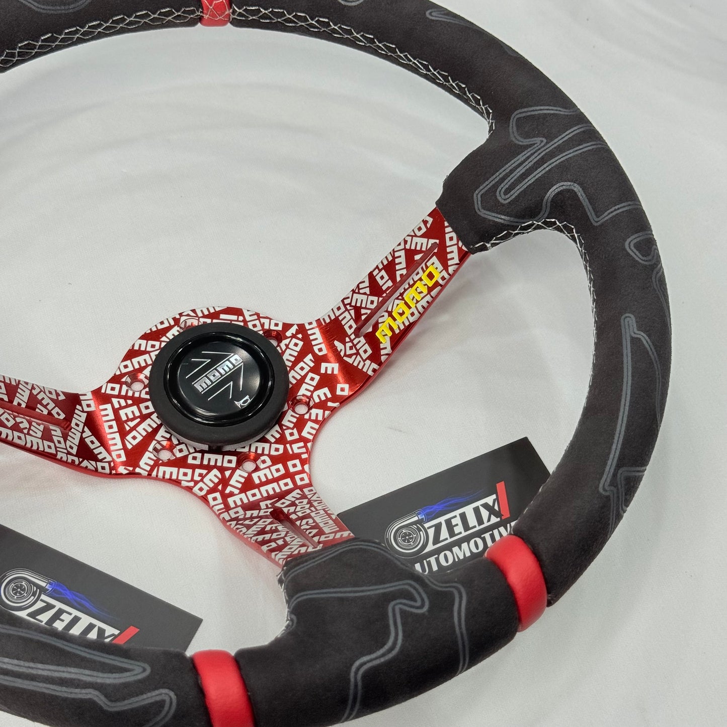MOMO 14-Inch Alcantara Universal Steering Wheel.