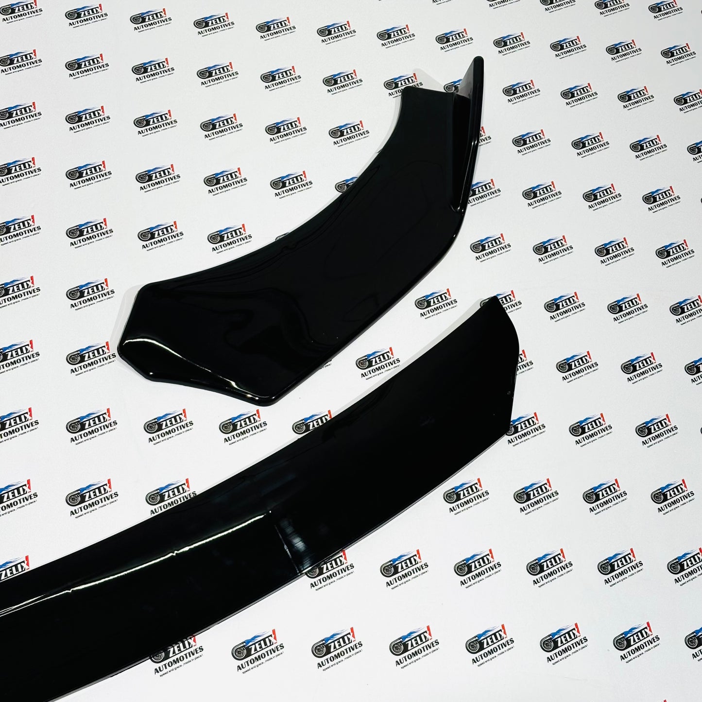 Universal Front Splitter Kit Set Of-3 | Glossy Black Finish | Premium ABS