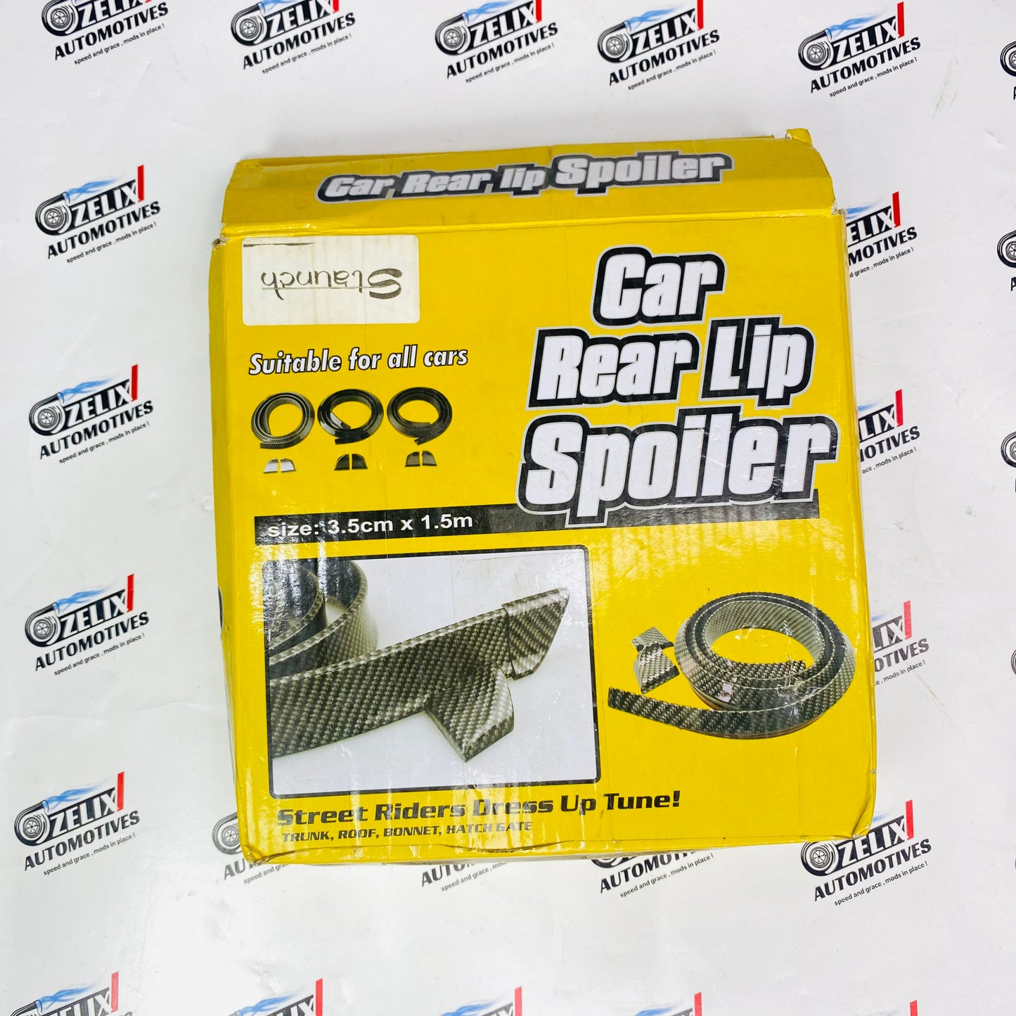 Easy to install carbon fiber style universal rear lip spoiler for cars