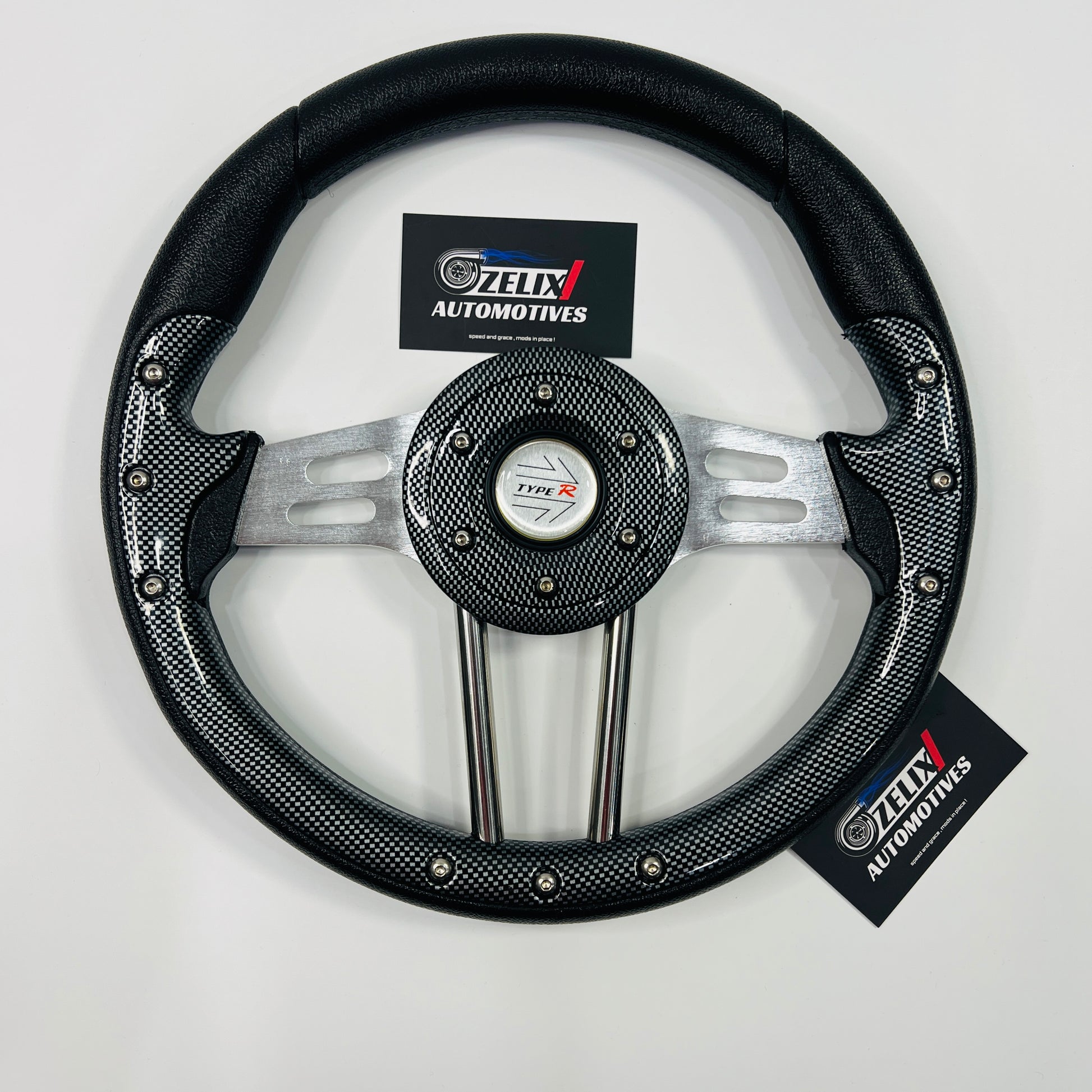 TYPE-R steering wheel with premium grip in Carbon Finish