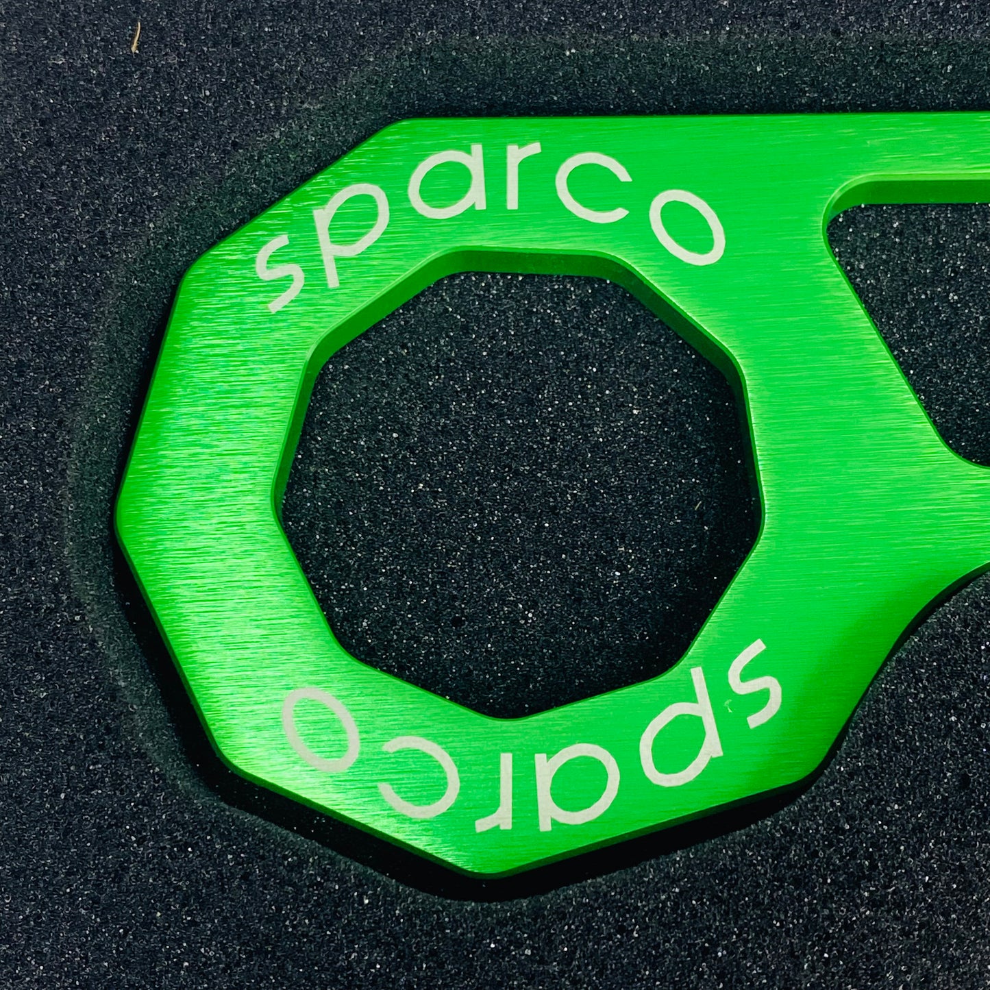 Aftermarket rear tow hook for cars in Green color