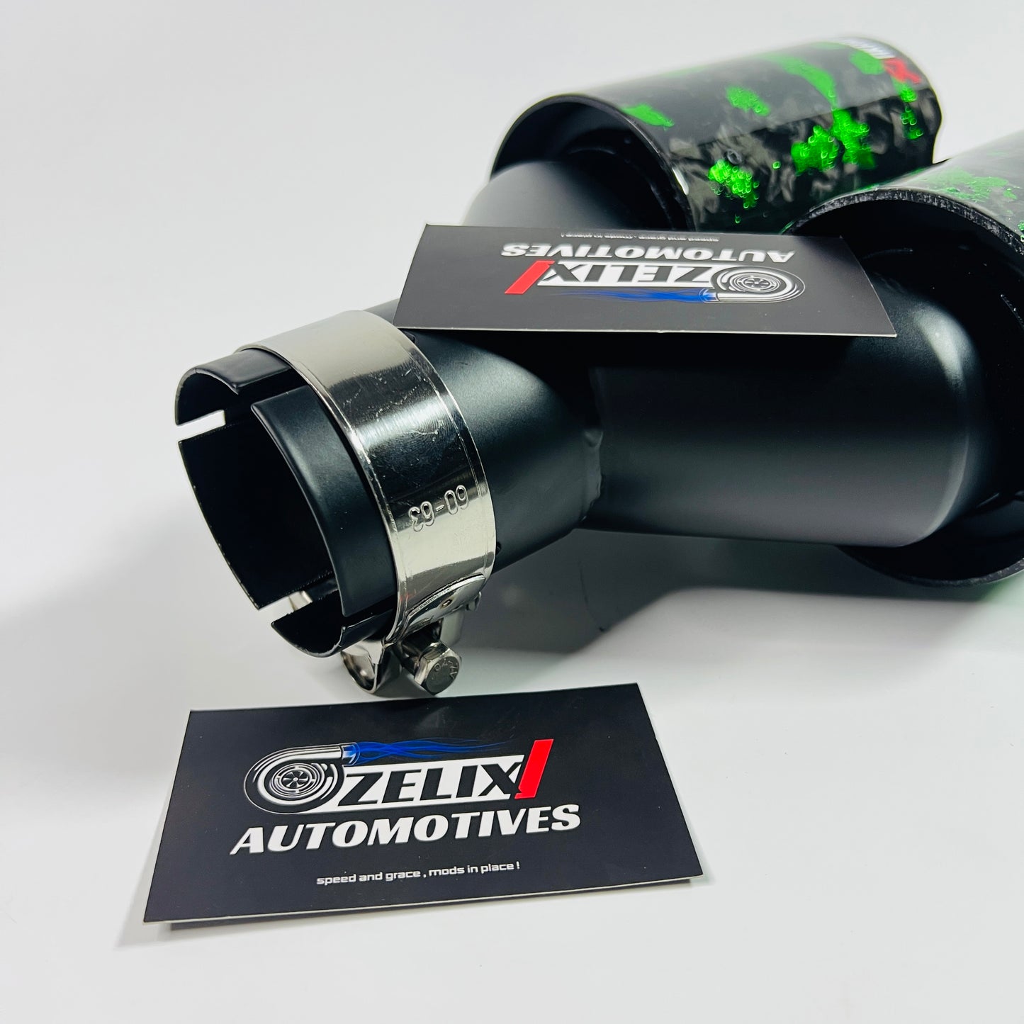 Side profile emphasizing the forged carbon finish and stainless steel Y-joint design
