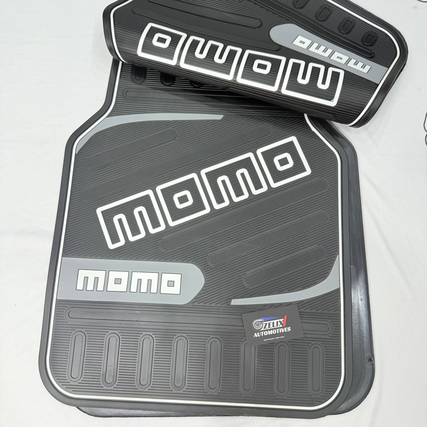 MOMO JDM Universal Car Floor Mats – Premium Rubber Set of 4
