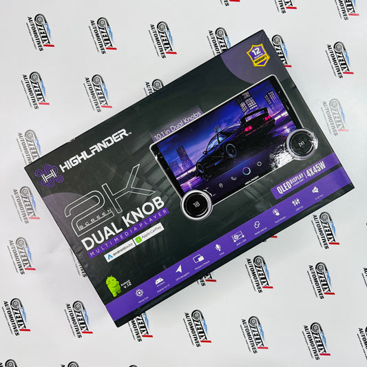 Highlander 2K Dual Knob | 10.1 Inch Android Car Multimedia Player With QLED Display