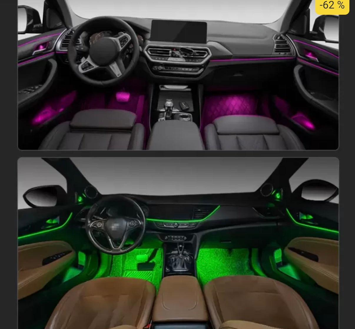 CARDI K3 Active Ultra Ambient Interior Light Kit | 14-Piece RGB LED Set