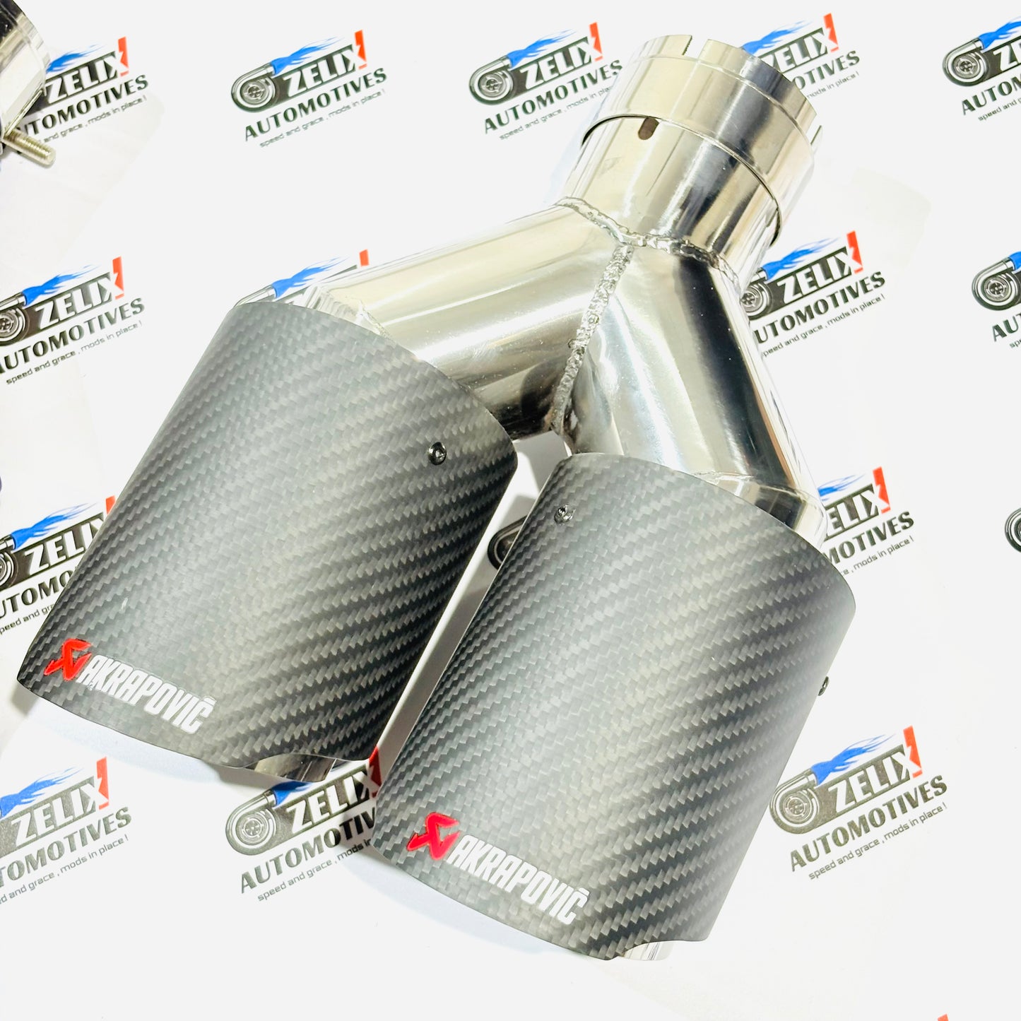 Akrapovic Dual Exhaust Tip Matte Carbon Finish | Universal Fit (60-63mm Inlet)