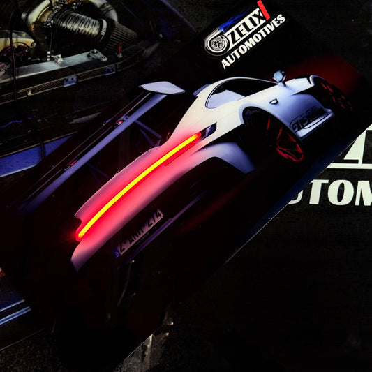 Porsche 911 GT3 RS LED Car Poster 2 | Lightning Frame | Landscape Wall Art