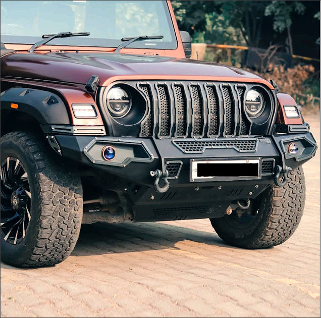 Mahindra Thar Front Metal Bumper | MX-Model Heavy-Duty Off-Road Bumper