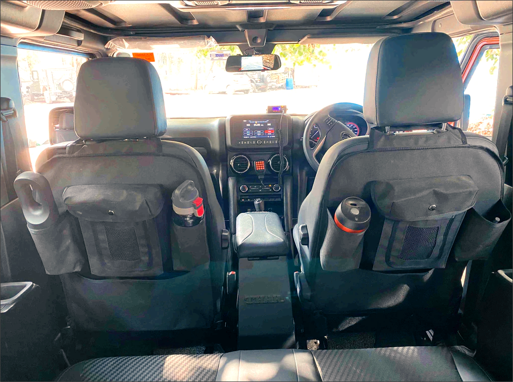 Mahindra Thar Front Seat Organizer | Heavy-Duty Waterproof Canvas Storage