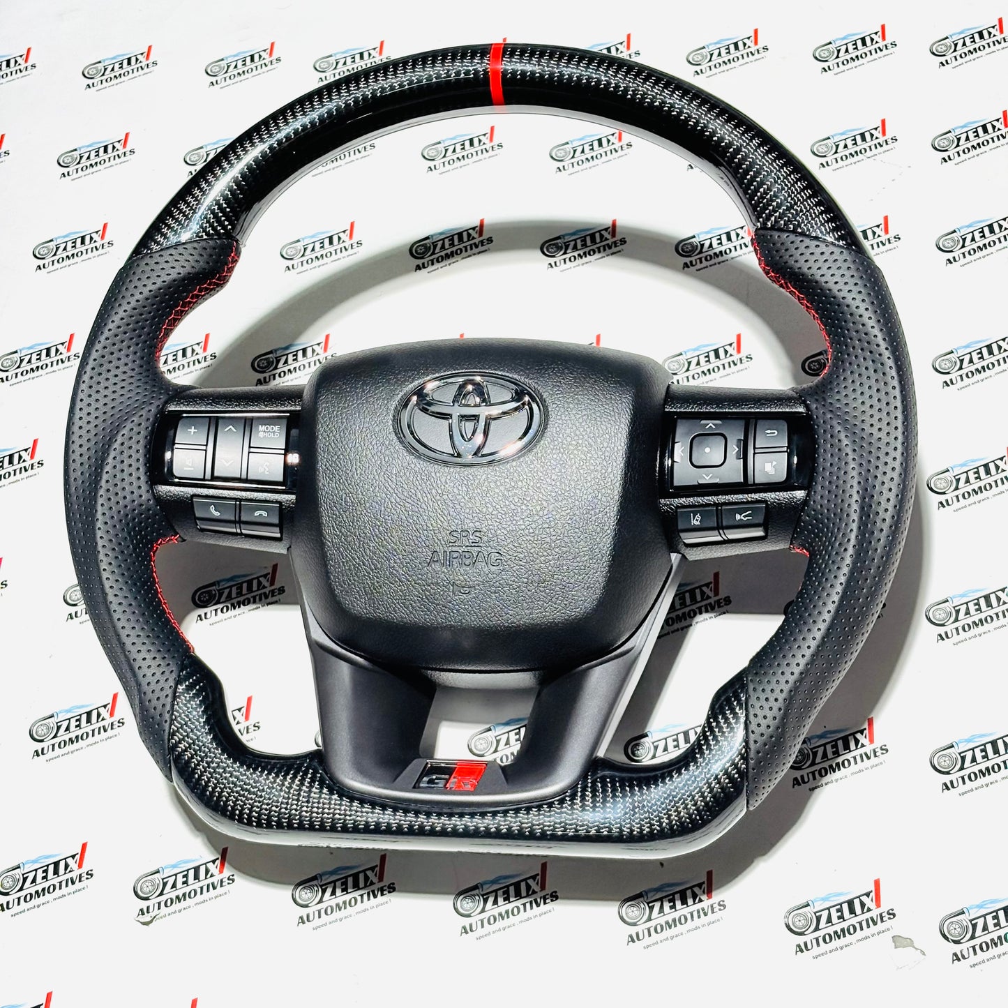 Toyota Fortuner Steering Wheel GR Sport Style | Aftermarket Carbon Fiber Finish