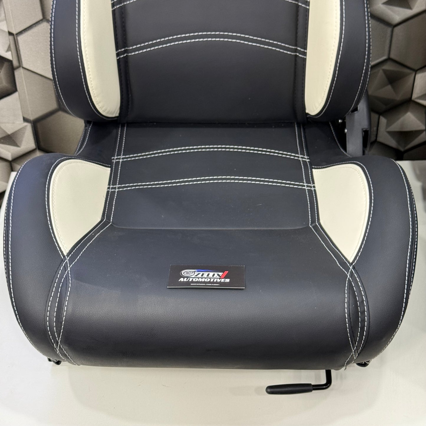 Sparco Racing-Style Bucket Seats | Universal Pair Set (Black & White)