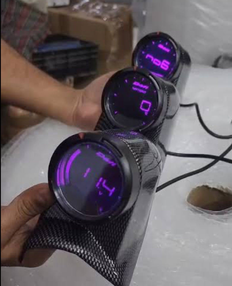 Defi Digital Pillar Meter Gauge (RPM, Water Temp & Voltage)