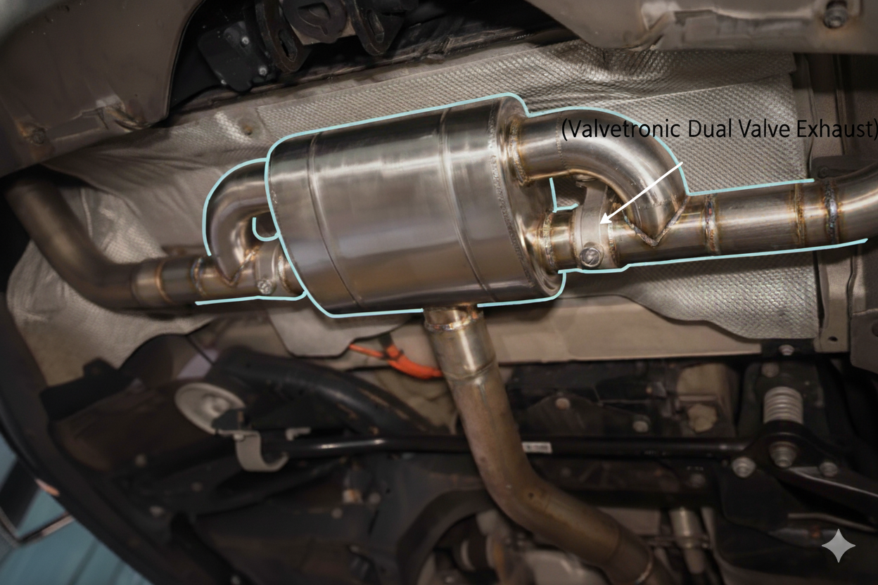 Aftermarket dual valve exhaust muffler