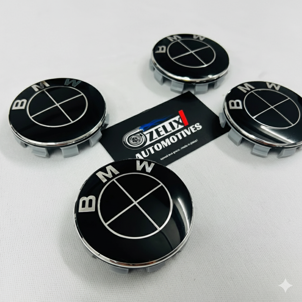 BMW Style Black Wheel Center Caps – Premium Set of 4