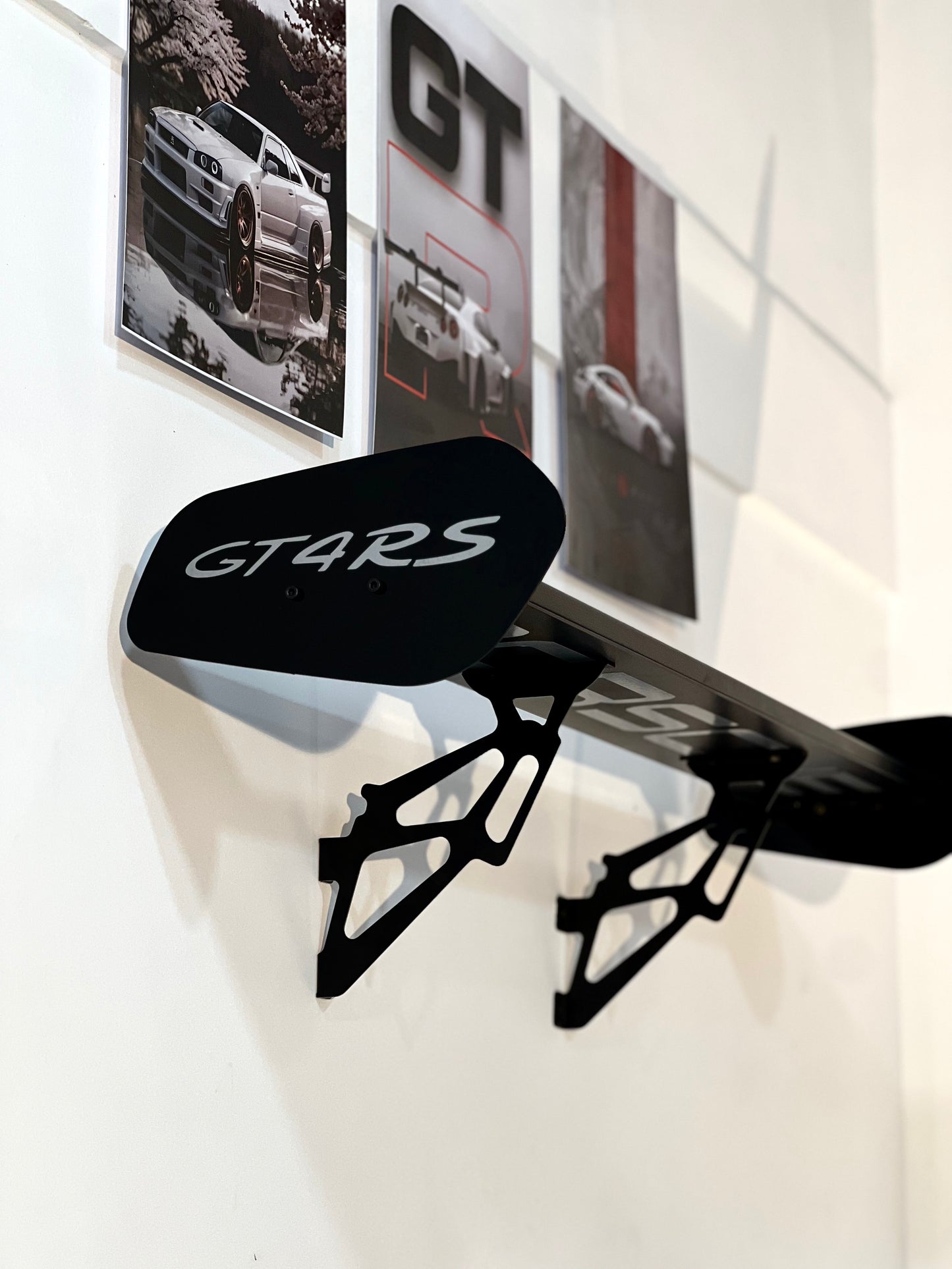 Porsche GT4 RS Metal Spoiler Shelf | Motorsports Inspired Display Shelf