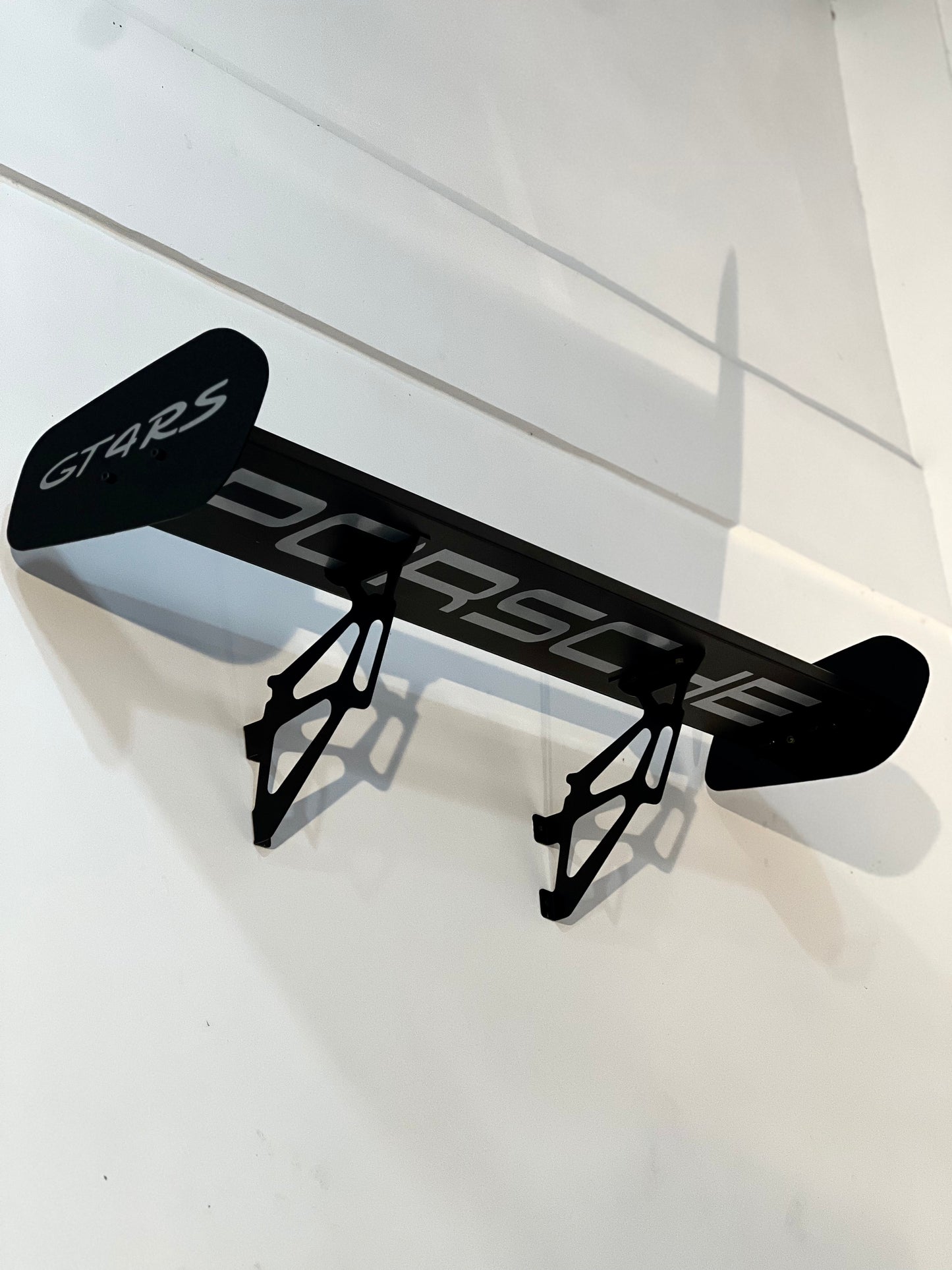 Porsche GT4 RS Metal Spoiler Shelf | Motorsports Inspired Display Shelf