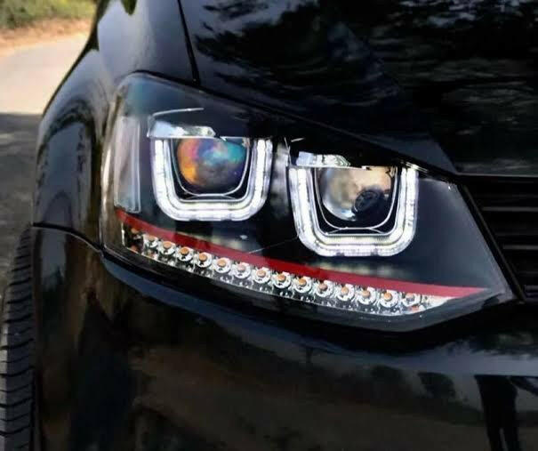 Polo UU Style Red Line Projector Headlights | Aftermarket