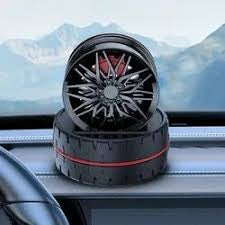 Solar Alloy Wheel Car Air Freshener – Rotating Dashboard Perfume